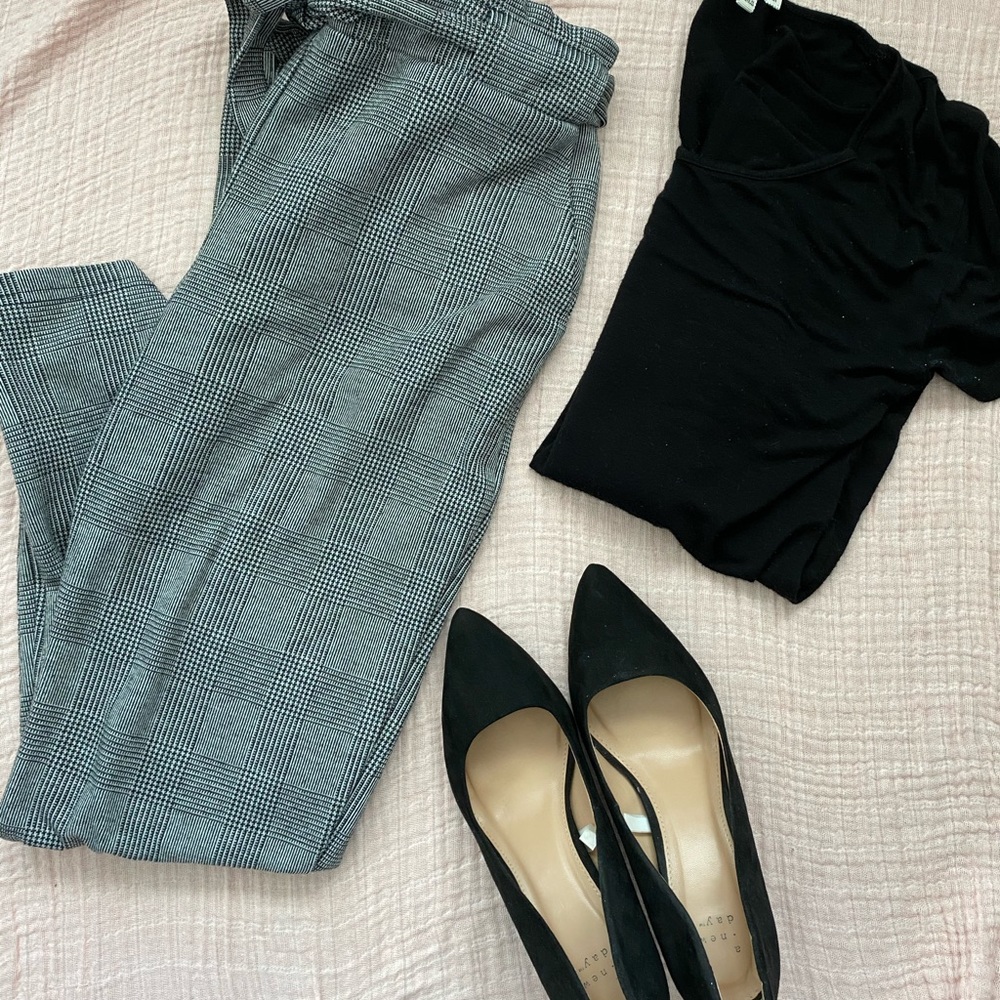 Patterned Pants w/ Tie Belt